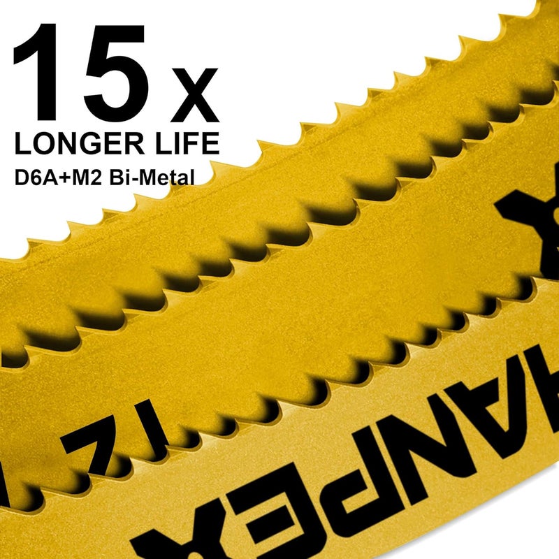 Hanpex Hacksaw Replacement Blades (10 Pack) High Speed 18 TPI - 12" Length Hack Saw Blade - Bi-Metal HSS Cutting Blades - Image 2
